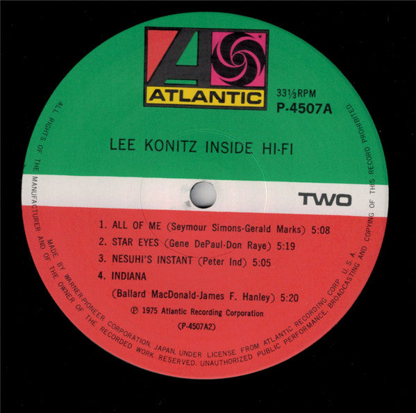 Lee Konitz : Inside Hi-Fi (LP, Album, Mono, RE)
