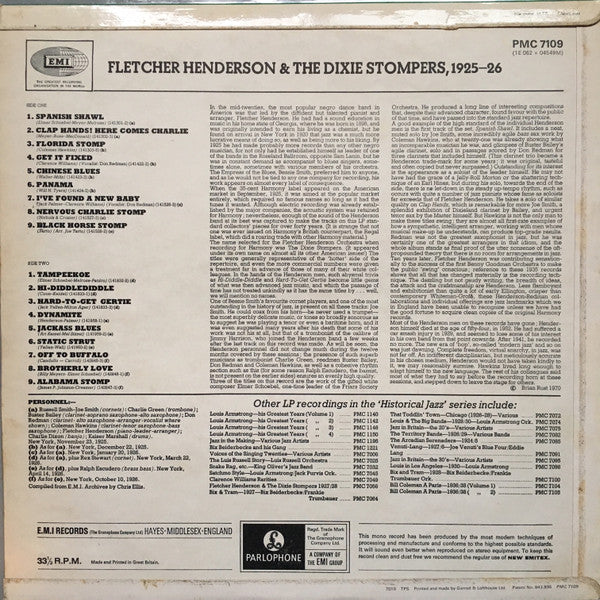 Fletcher Henderson & The Dixie Stompers : Fletcher Henderson & The Dixie Stompers 1925-26 (LP, Comp, Mono)