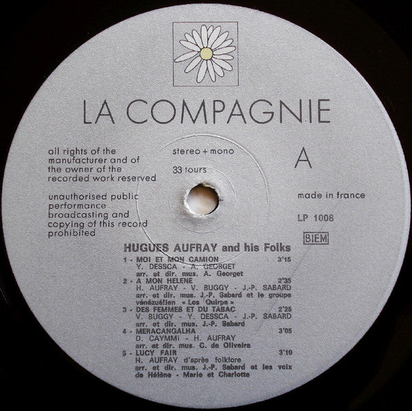 Hugues Aufray : Hugues Aufray & His Folks (LP, Album)
