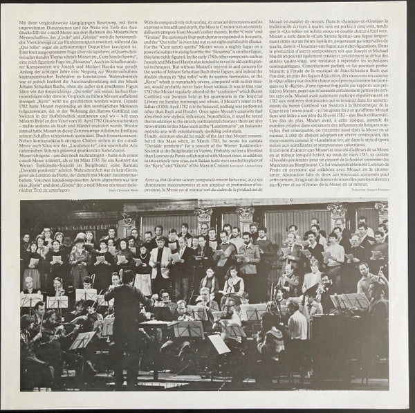 Wolfgang Amadeus Mozart - Krisztina Laki • Zsuzsanna Dénes • Kurt Equiluz • Robert Holl • Wiener Staatsopernchor • Concentus Musicus Wien • Nikolaus Harnoncourt : Grosse Messe In C-moll, KV 427 (LP, Album)