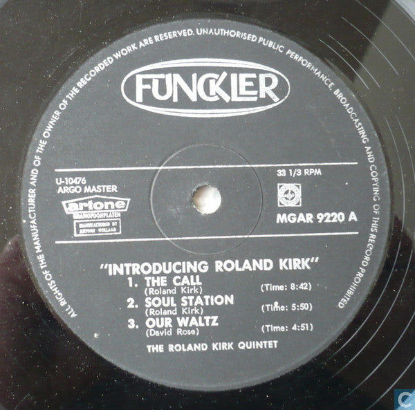 The Roland Kirk Quintet : Introducing... Roland Kirk (LP, Album)
