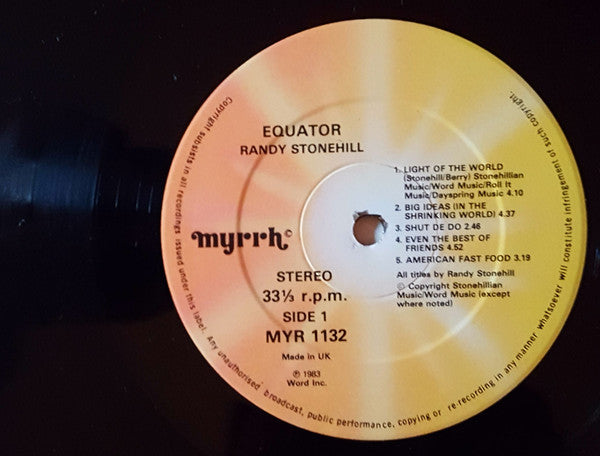 Randy Stonehill : Equator (LP, Album)