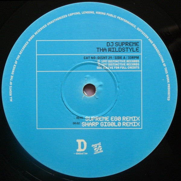 DJ Supreme : Tha Wildstyle (12")