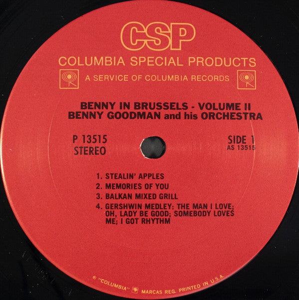 Benny Goodman And His Orchestra Featuring Jimmy Rushing : Benny In Brussels Vol. II (LP, Album, RE)