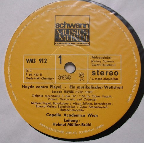 Joseph Haydn, Ignaz Pleyel : Haydn Contra Pleyel - A Harmonic War In London (LP, Album)