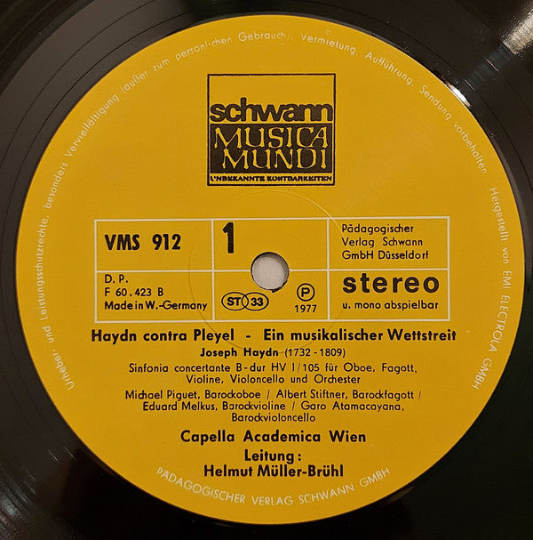 Joseph Haydn, Ignaz Pleyel : Haydn Contra Pleyel - A Harmonic War In London (LP, Album)