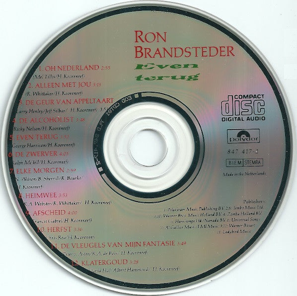 Ron Brandsteder : Even Terug (CD, Album)