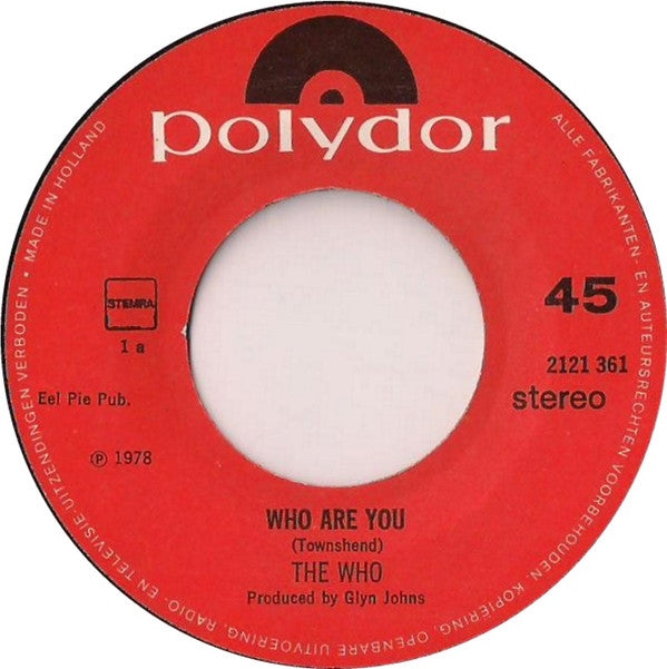 The Who : Who Are You / Had Enough (7")