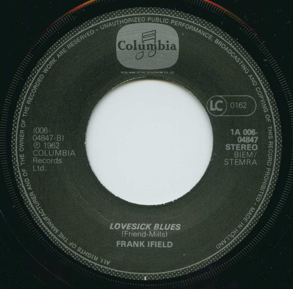 Frank Ifield : I Remember You / Lovesick Blues (7", Single)
