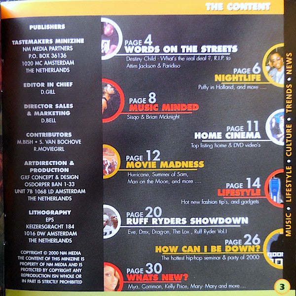 Various : Tastemakers Minizine Volume 2 April - May 2000 (Ruff Ryders Special) (CD, Comp, Mixed)