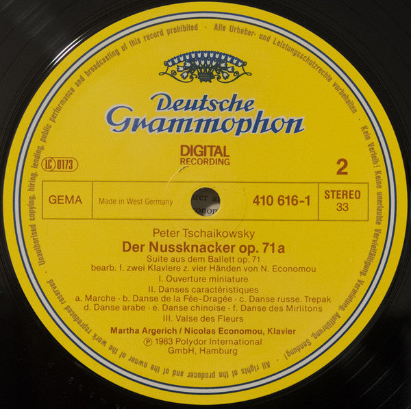 Martha Argerich, Nicolas Economou, Pyotr Ilyich Tchaikovsky, Sergei Vasilyevich Rachmaninoff : Nutcracker Suite - Symphonic Dances - Versions For 2 Pianos (LP)