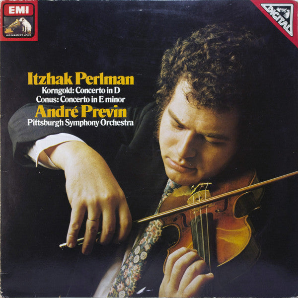 Itzhak Perlman — Erich Wolfgang Korngold / Julius Conus — André Previn - Pittsburgh Symphony Orchestra : Korngold: Concerto In D, Conus: Concerto In E Minor (LP)