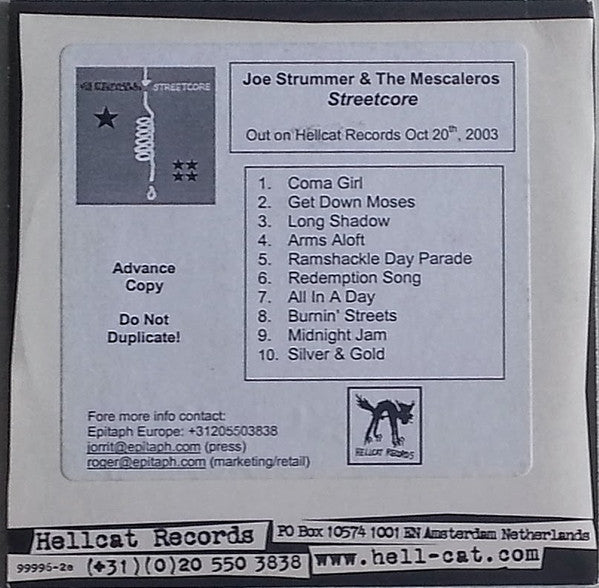 Joe Strummer & The Mescaleros : Streetcore (CD, Album, Promo, Car)