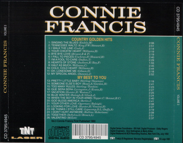 Connie Francis : Country Golden Hits / My Best To You (CD, Album, Comp)