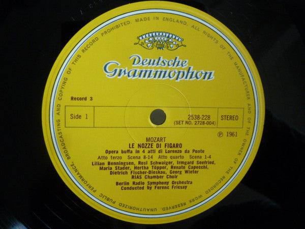 Wolfgang Amadeus Mozart, Irmgard Seefried, Maria Stader, Hertha Töpper, Dietrich Fischer-Dieskau, Renato Capecchi, Ivan Sardi with Radio-Symphonie-Orchester Berlin, Ferenc Fricsay : Le Nozze Di Figaro (3xLP, Box)
