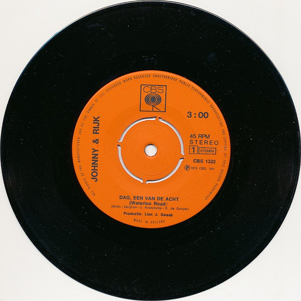 Johnny & Rijk : Dag, Een Van De Acht / Jaapie, Jaapie (7", Single)