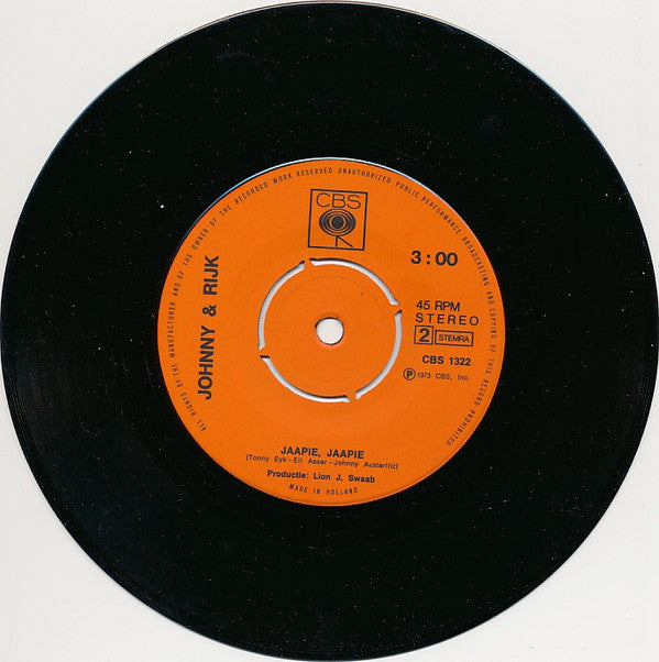 Johnny & Rijk : Dag, Een Van De Acht / Jaapie, Jaapie (7", Single)