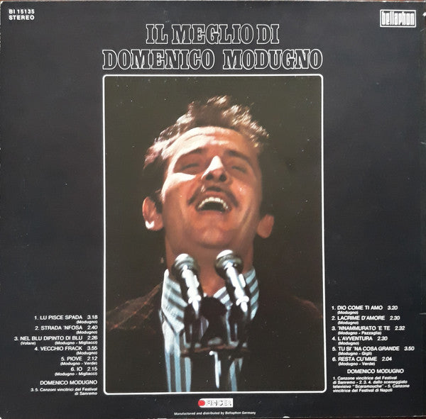 Domenico Modugno : Il Meglio di Domenico Modugno (LP, Comp)