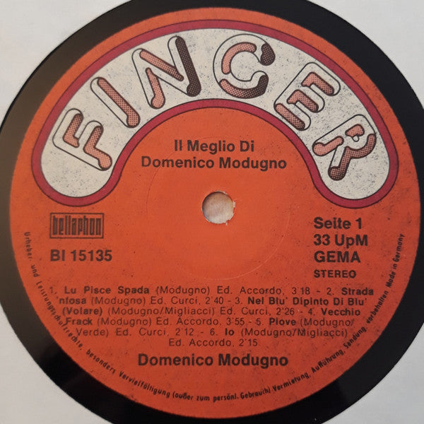 Domenico Modugno : Il Meglio di Domenico Modugno (LP, Comp)