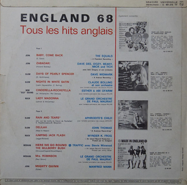 Various : England 68 (LP, Comp, Mono)