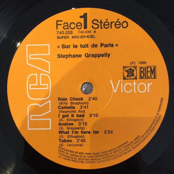 Stéphane Grappelli : Le Toit De Paris (LP, Album)