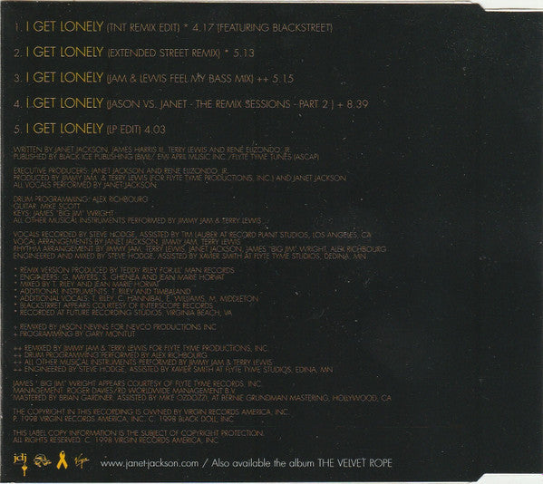 Janet Jackson : I Get Lonely (CD, Single)