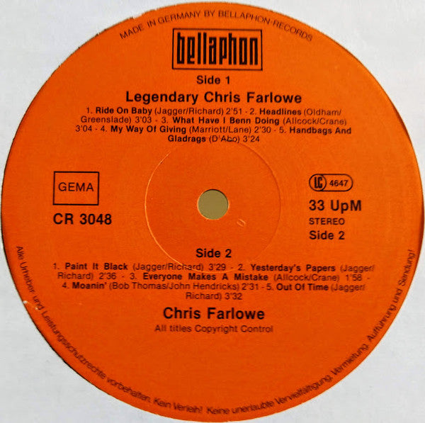 Chris Farlowe / P.P. Arnold : Legendary Chris Farlowe & P.P. Arnold (2xLP, Comp)