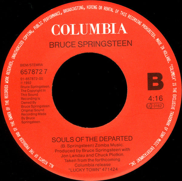 Bruce Springsteen : Human Touch (7", Single, Lar)