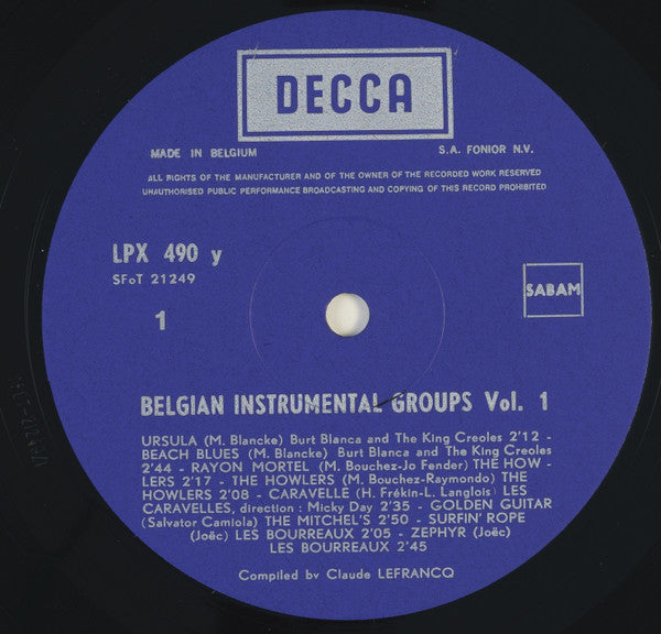 Various : Belgian Instrumental Groups Vol. 1 (LP, Comp)