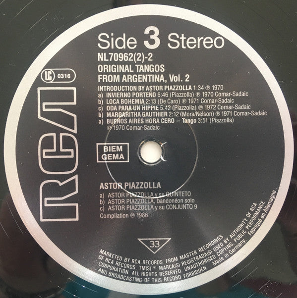 Astor Piazzolla : Original Tangos From Argentina Vol. 2 (2xLP, Comp)