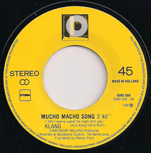 Klang (3) : Mucho Macho Song (7")