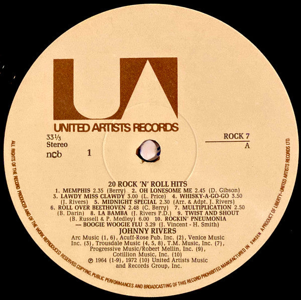 Johnny Rivers : 20 Rock'n'roll Hits (LP, Comp)