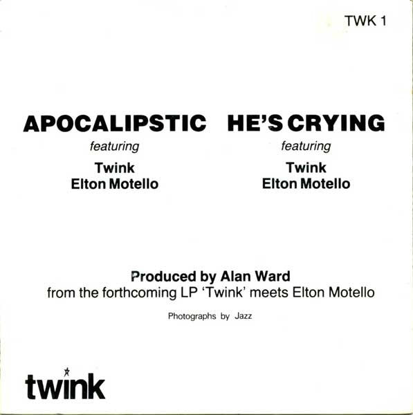 Twink (4) With Elton Motello : Apocalipstic (7", Single, Whi)