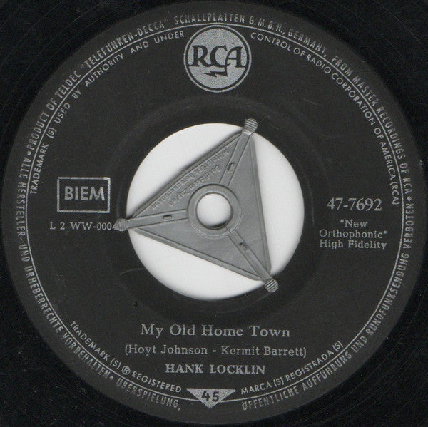 Hank Locklin : Please Help Me, I'm Falling (7", Single)