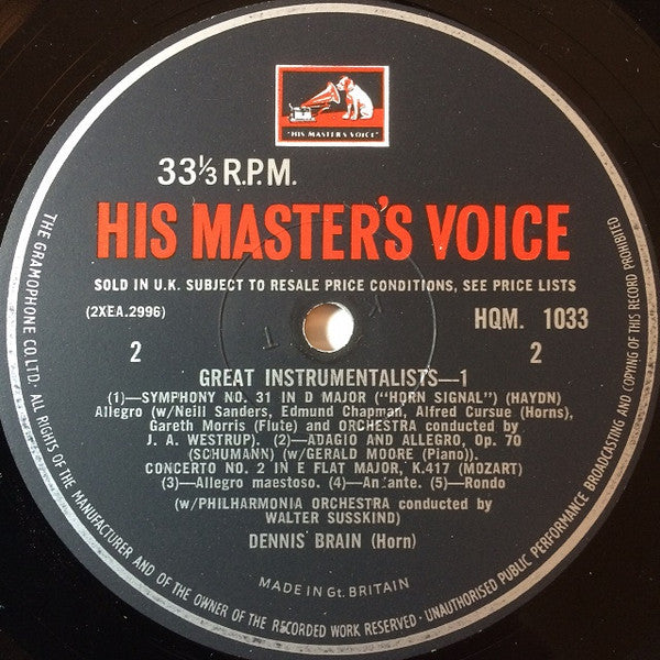 Dennis Brain : Dennis Brain (LP, Comp, Mono)