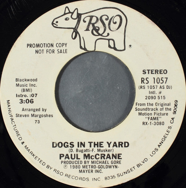 Paul McCrane : Dogs In The Yard (7", Mono, Promo, Styrene)