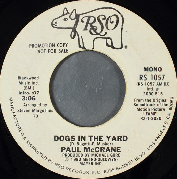 Paul McCrane : Dogs In The Yard (7", Mono, Promo, Styrene)