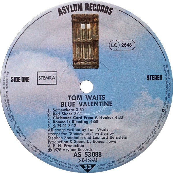 Tom Waits : Blue Valentine (LP, Album)