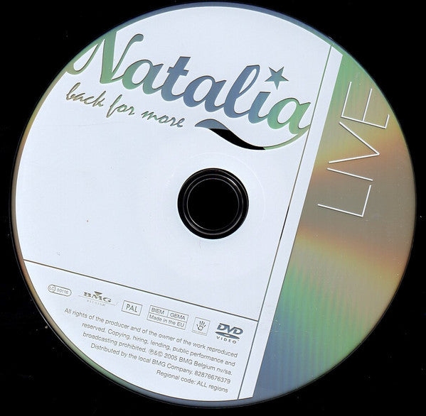 Natalia (3) : Back For More Live (DVD-V, PAL)