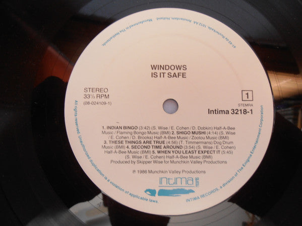 Windows (3) : Is It Safe (LP, Album)