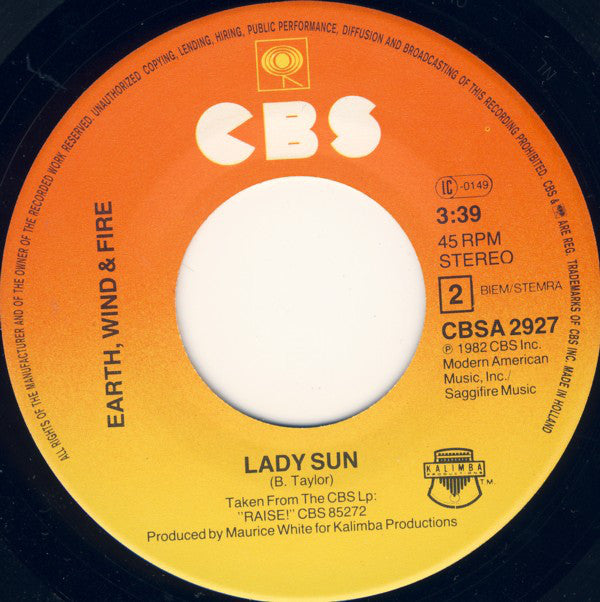 Earth, Wind & Fire : Fall In Love With Me (7", Single)