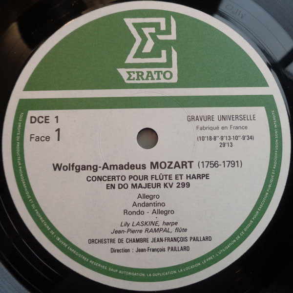 Wolfgang Amadeus Mozart - Jean-Pierre Rampal & Lily Laskine, Jacques Lancelot, Orchestre De Chambre Jean-François Paillard : Concerto Pour Flute & Harpe, Concerto Pour Clarinette (LP, Ltd, RE)