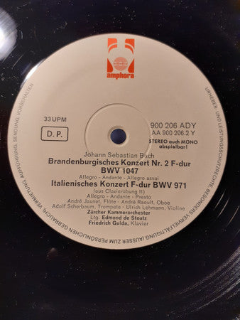Friedrich Gulda - Johann Sebastian Bach : Brandenburgisches Konzert Nr. 2 F-dur / Italienisches Konzert F-dur / Suite Für Orchester Nr. 2 h-moll (LP)