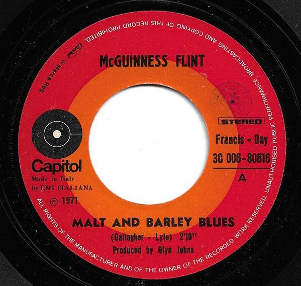 McGuinness Flint : Malt And Barley Blues (7")