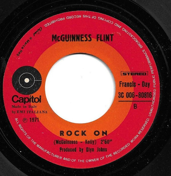 McGuinness Flint : Malt And Barley Blues (7")