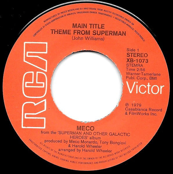Meco Monardo : Superman Disco Version (7", Single)