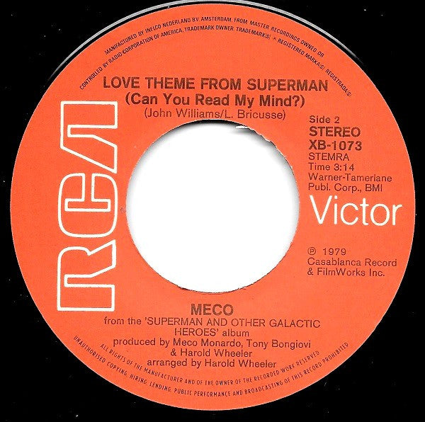 Meco Monardo : Superman Disco Version (7", Single)
