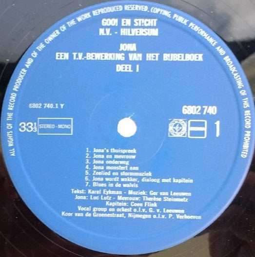 Thérèse Steinmetz, Luc Lutz, Coen Flink : Jona, Een TV-Bewerking Van Het Bijbelboek (LP, Album)