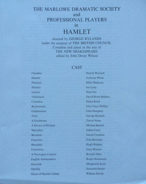The Marlowe Dramatic Society And Professional Players : Hamlet (5xLP, RE + Box)