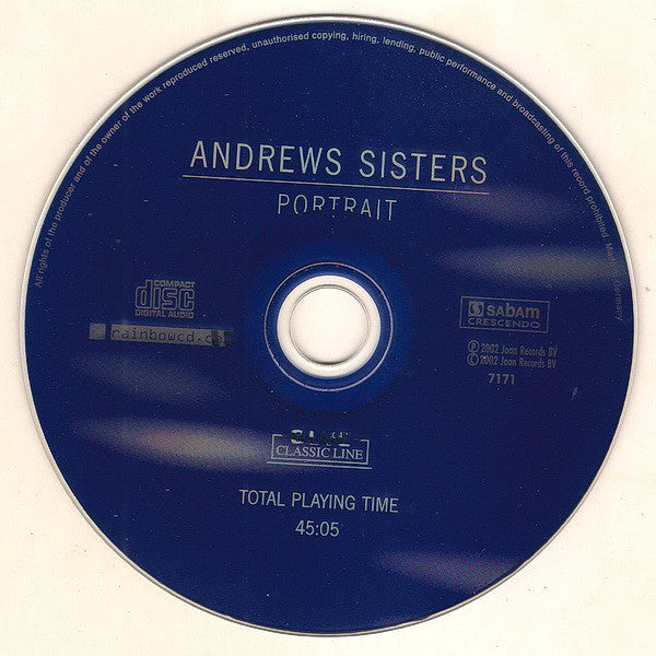 The Andrews Sisters : Portrait (CD, Comp)